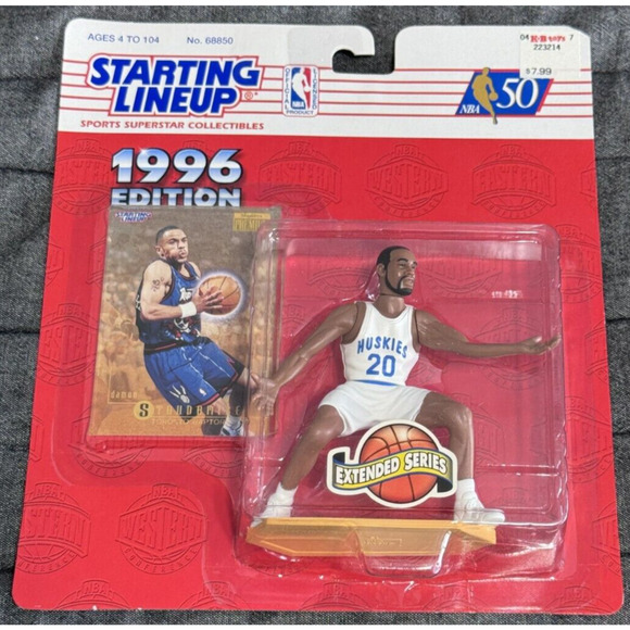 1996 Damon Stoudamire NBA Toronto Raptors Kenner Starting Lineup New Extended - Picture 1 of 8